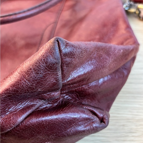 Vintage HOBO “Lennon” Deep Burgundy Leather Satchel w/ Tassel - Picture 14 of 14